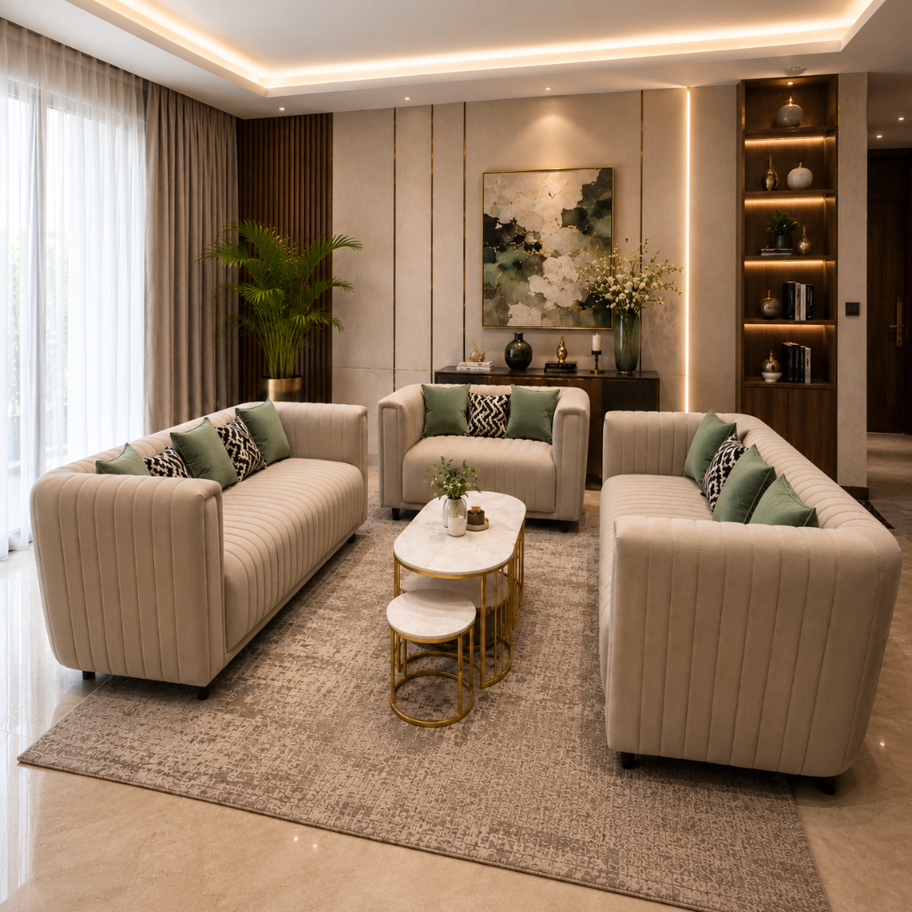 Luxe Curve Channel-Tufted Upholstered Sofa