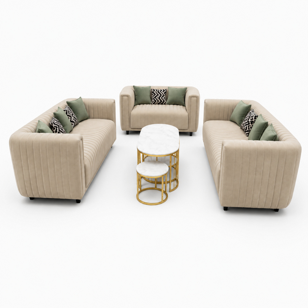 Luxe Curve Channel-Tufted Upholstered Sofa - image 4