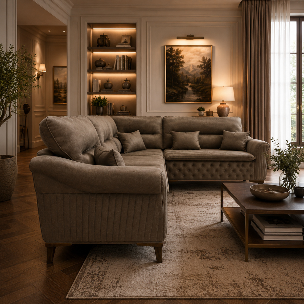 Royal L-Shape Tufted Corner Sofa - image 2