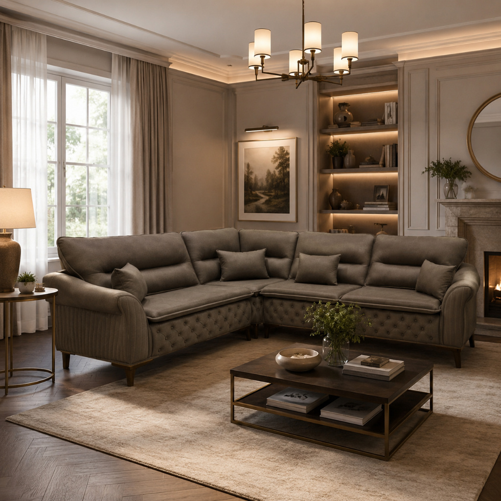 Royal L-Shape Tufted Corner Sofa