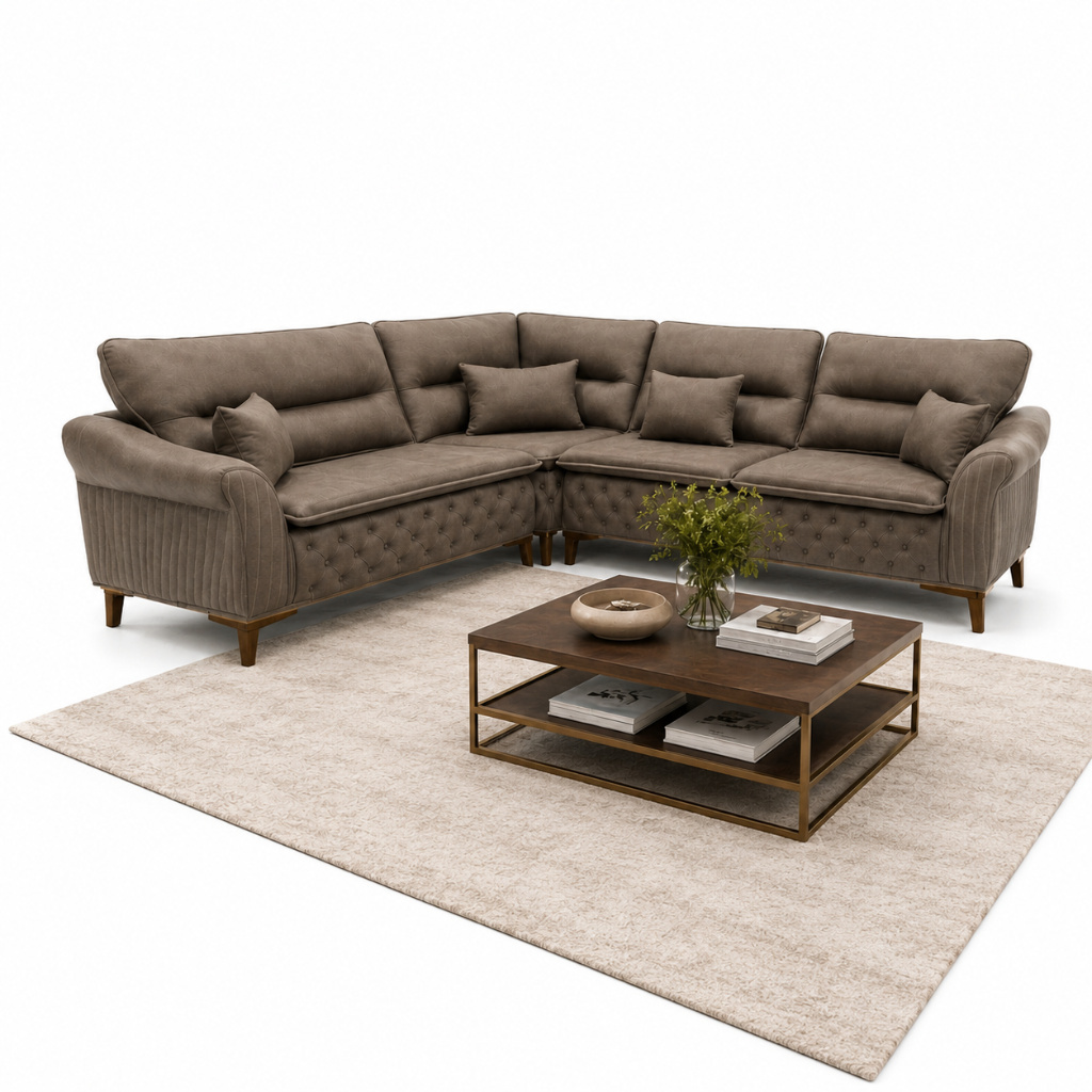 Royal L-Shape Tufted Corner Sofa - image 4