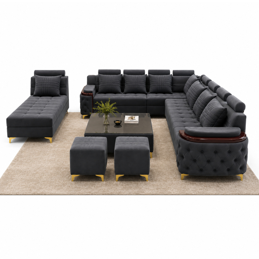 Royal Chesterfield U-Shape Sofa Set - image 3