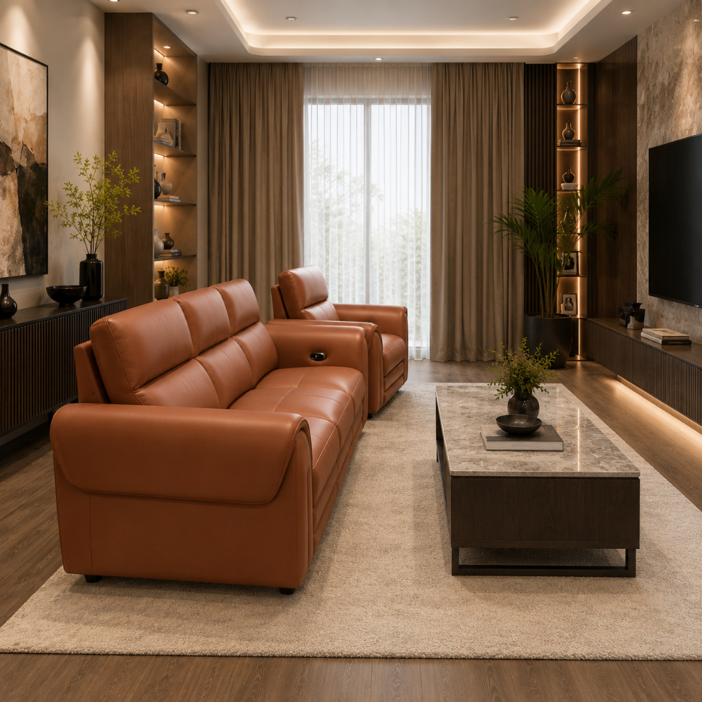Executive Recliner Console Sofa