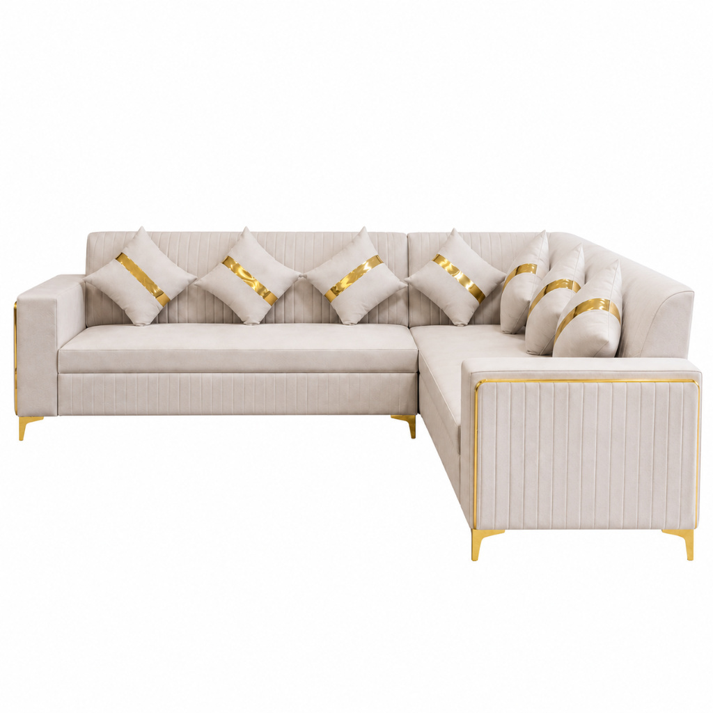 Imperial Gold Accent L-Shape Sofa - image 2