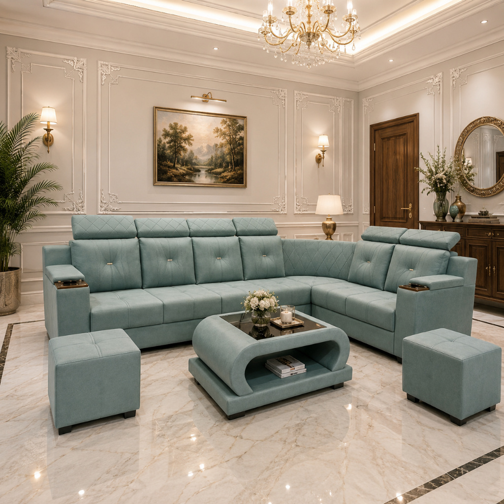 Luxury Executive L-Shape Sofa Set