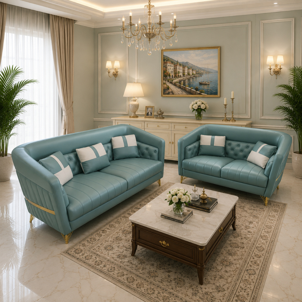 Aqua Luxe Designer Sofa Set