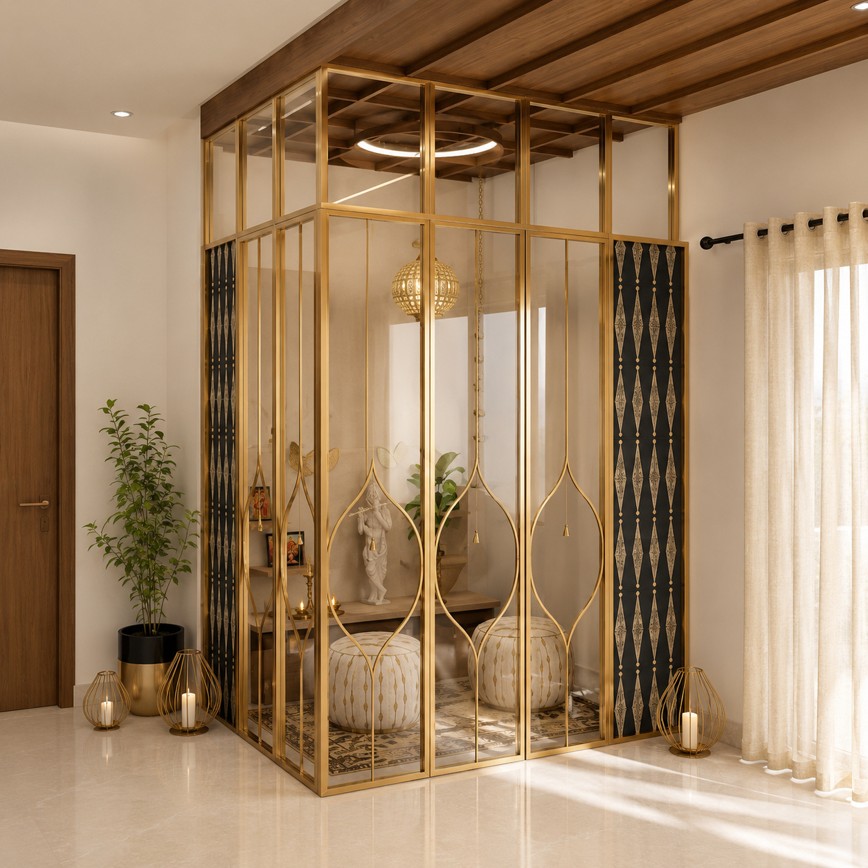 PVD Pooja Folding Partition