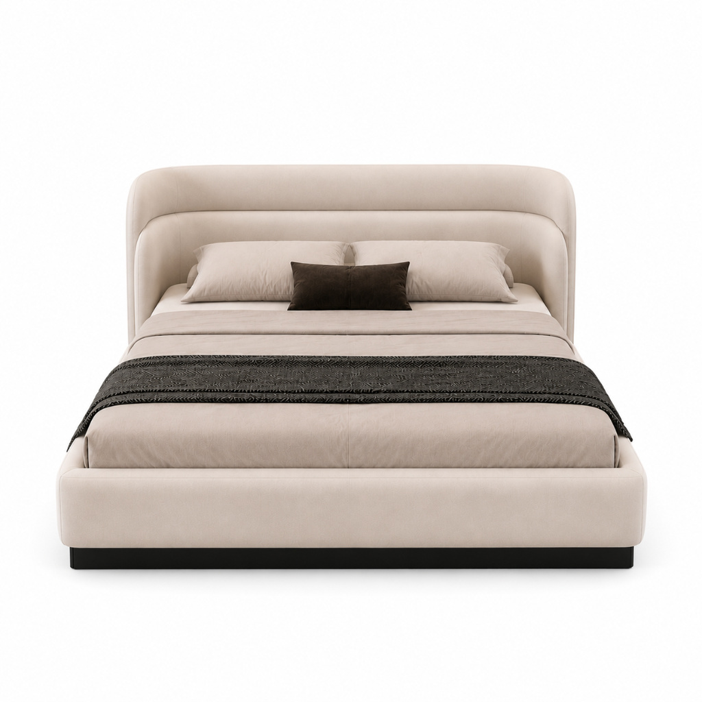 Aura Curved Upholstered Bed - image 2
