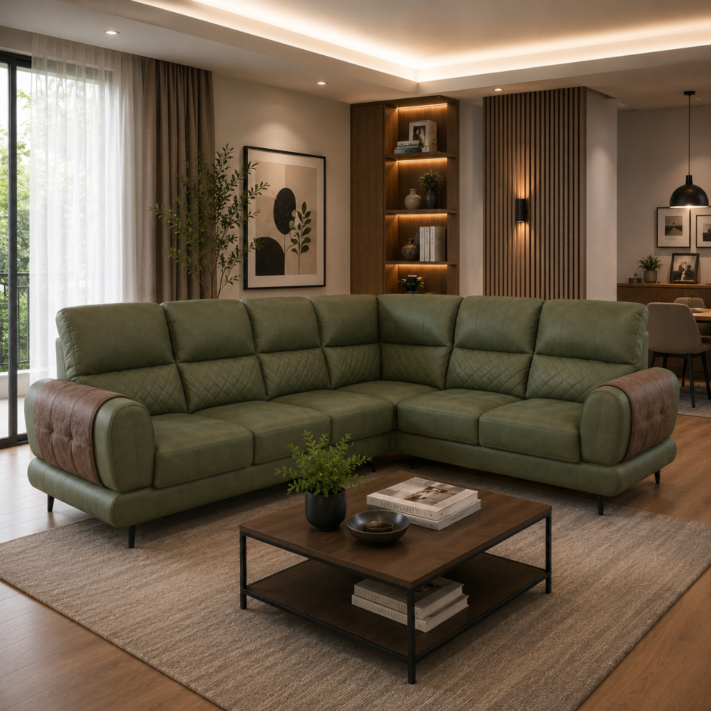 Olive Royale L-Shape Corner Sofa
