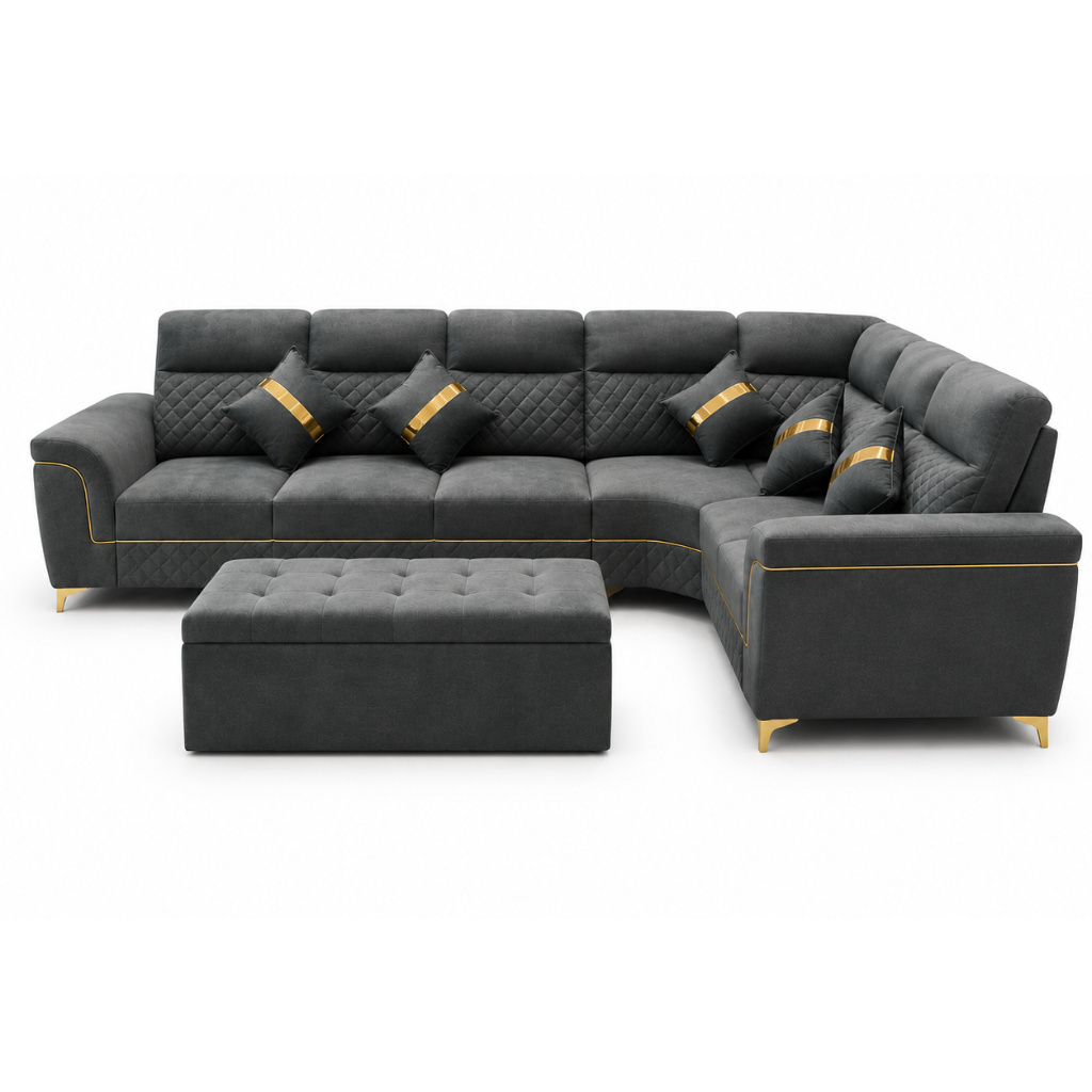 Royal Crest L-Shape Corner Sofa with Ottoman - image 3