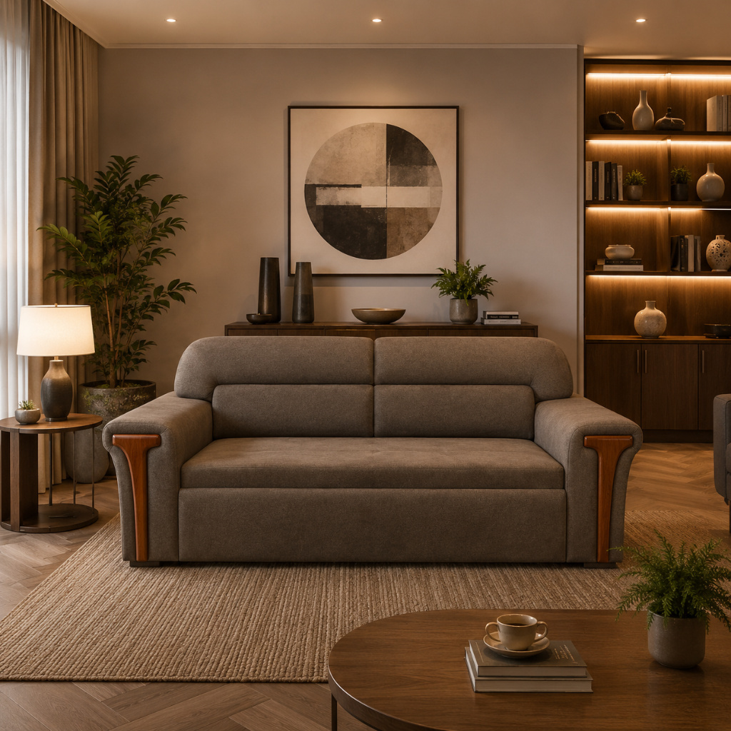 Compact Convertible Sofa Cum Bed