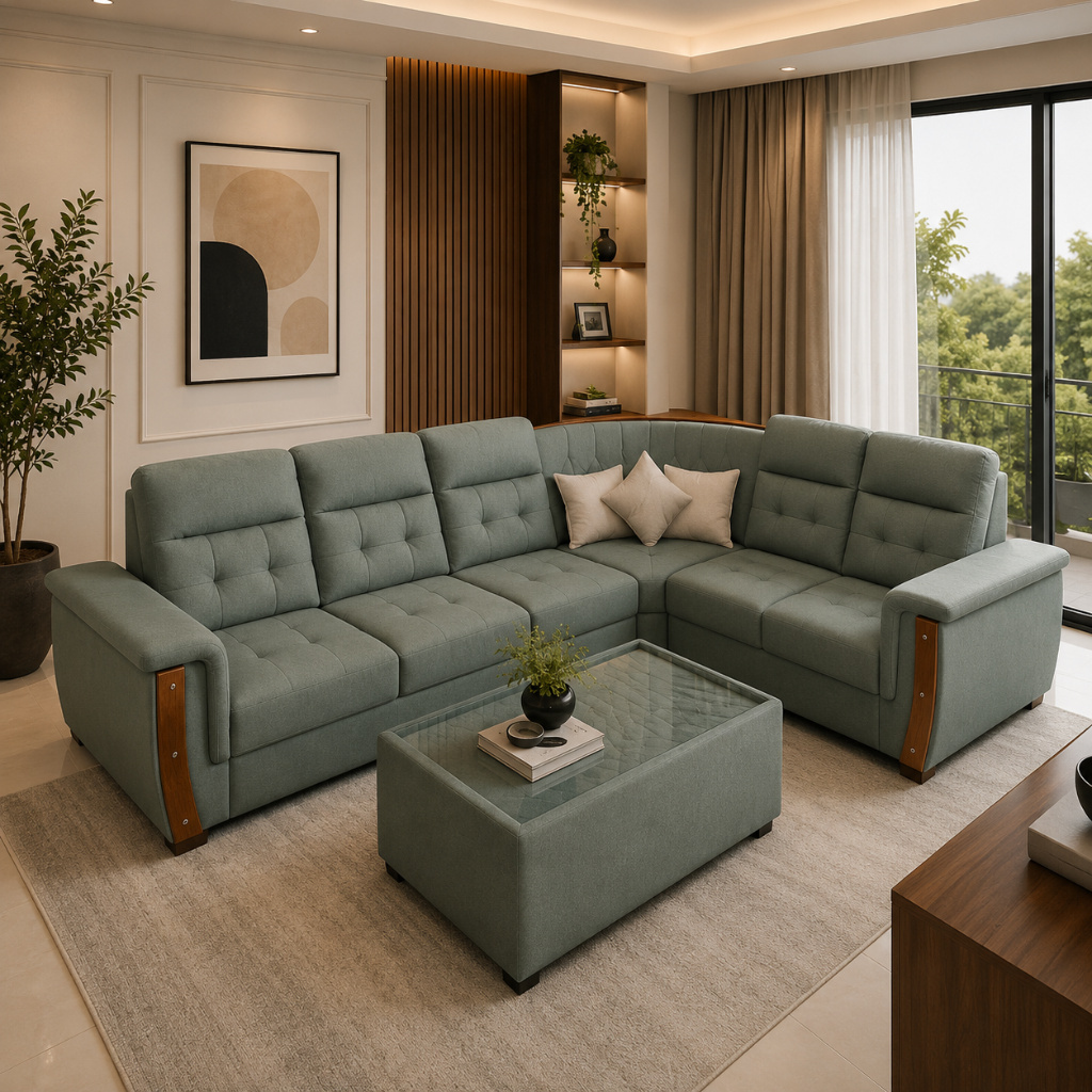 Aqua Elite L-Shape Corner Sofa Set - image 2