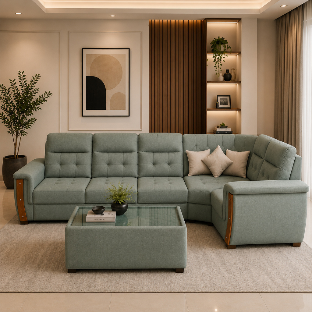 Aqua Elite L-Shape Corner Sofa Set