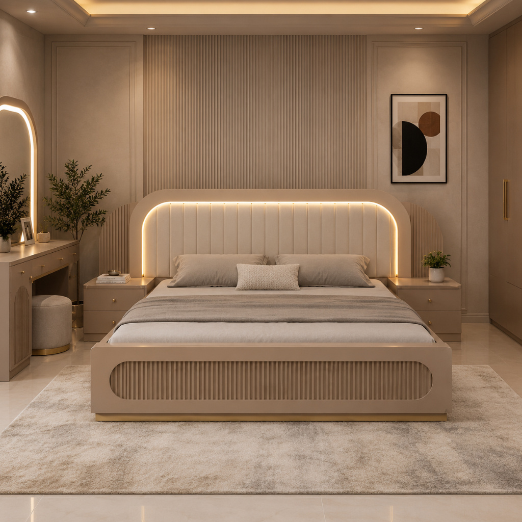 Luna Luxury Bedroom Set with LED Vanity